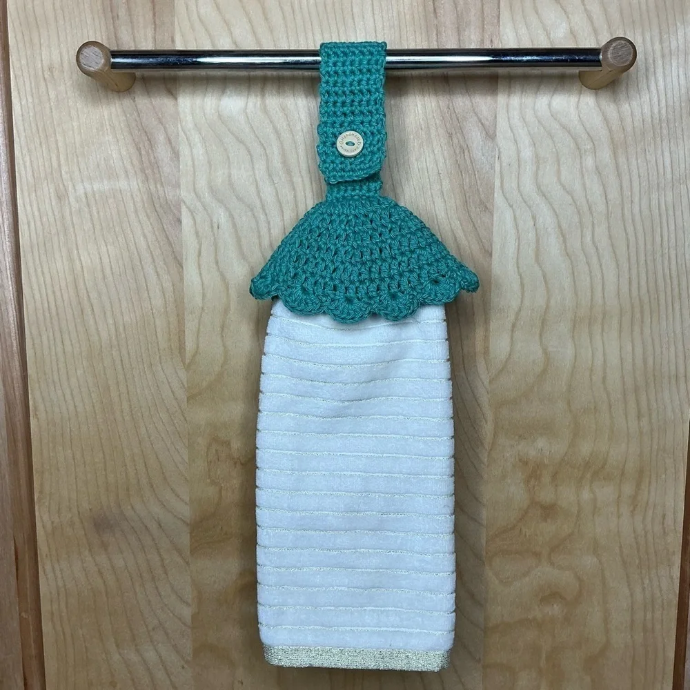 Kitchen Tea Hand Towel Holder Topper Cotton‎ Handcrafted Handmade Crochet